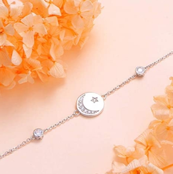 NEW Sterling Diamond Crescent Moon Bracel… - Picture 9 of 10